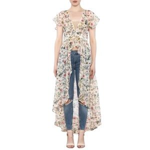 Hommage From Los Angeles Floral Chiffon Maxi Top Duster